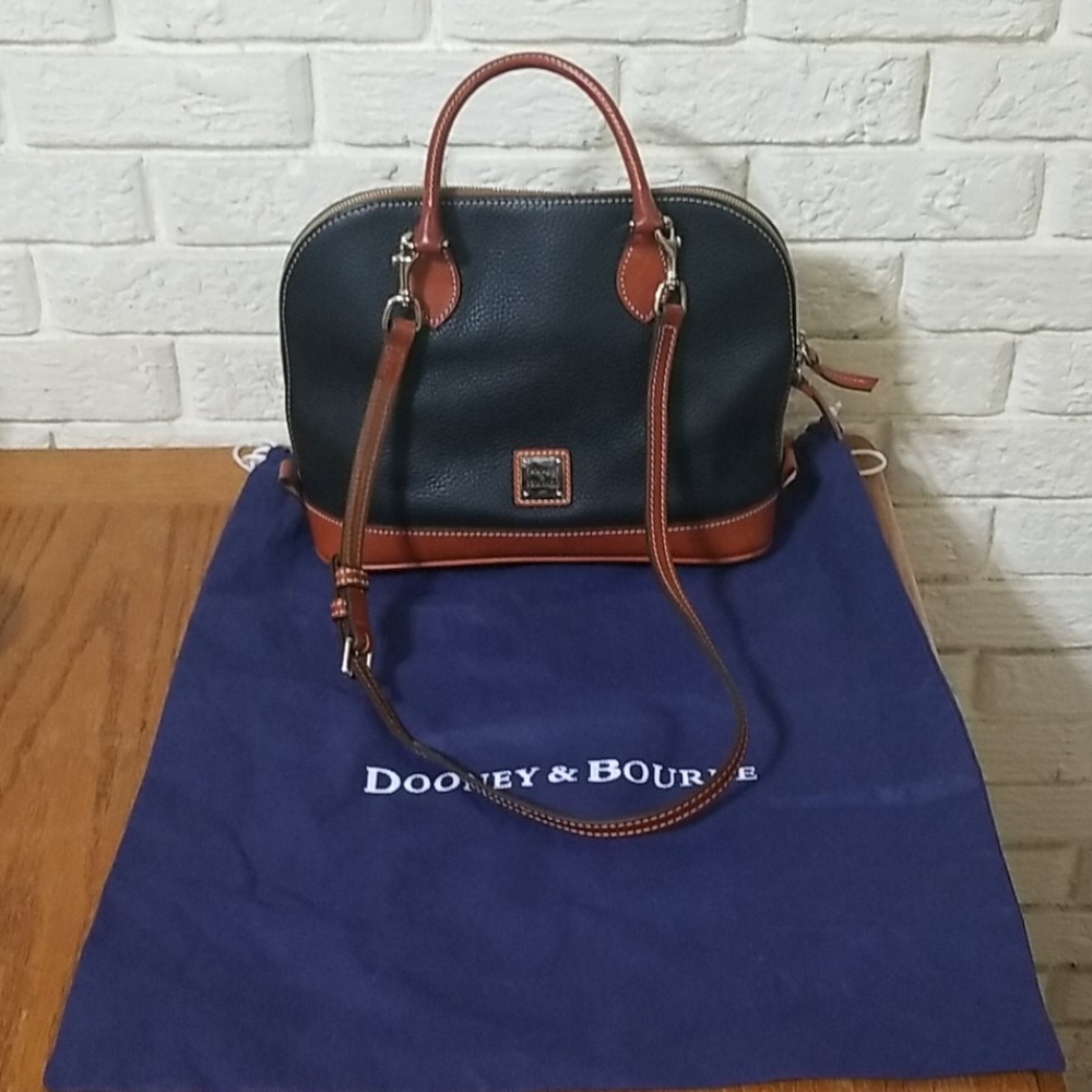 Dooney & Bourke Pebble Grain Satchel - Black & Tan